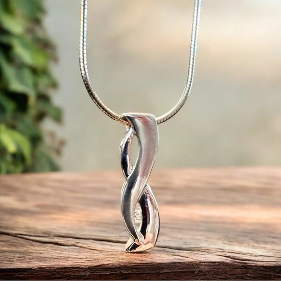 Krementz | Diamond Infinity Sterling Slide Pendant - Picture 2 of 12